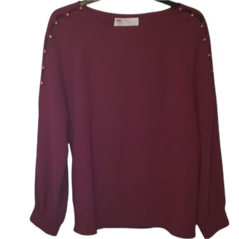 Amanda Uprichard Shoulder Button Blouse Size Large